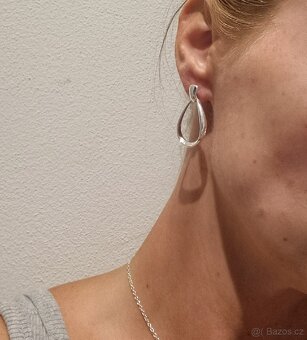 Nové dámské stříbrné náušnice oválné ovály 925 duté - 9