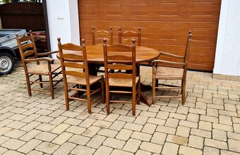 Masivní jídelní set, stůl z masivu - 9