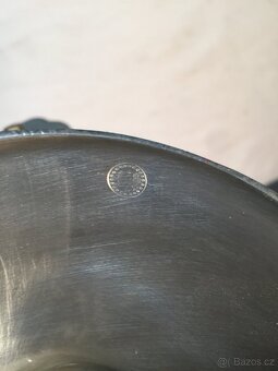 Velký cínový svícen 4 x punc. Krásný masivní cín. - 9