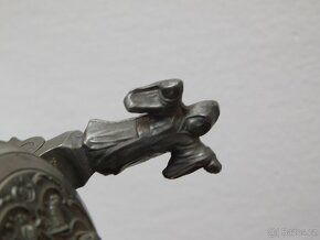 Starožitný historický cyklistický kameninový korbel - bier s - 9