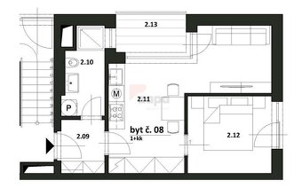 Pronájem bytu 2+kk/L/G 39 m2 v novostavbě, Praha 8 Bohnice, - 9