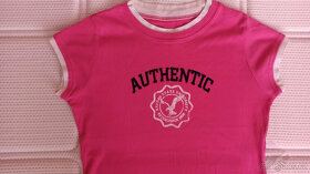 Růžové bavlněné tričko vel. 44 XXL zn. Authentic - 9