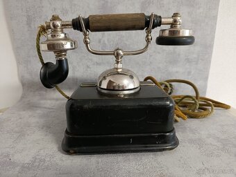 Velmi starý těžký dánský kovový telefon KTAS D08 - 9