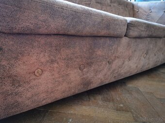 Chesterfield sedačka 3místná umělá kůže hnědá - 9