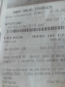 Přenosná mobilní klimatizace Vivax acp12pt35aef 3,52kW - 9