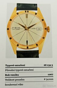 Československé mechanické vintage hodinky PRIM Diplomat - 9