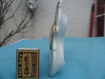 Porcelánový budík Lindner Německo, zlacené - 9