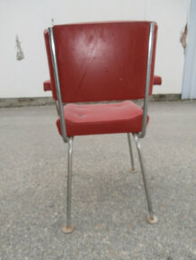 Židle kovová čalouněná koženkou stará RETRO za 300 kč - 9