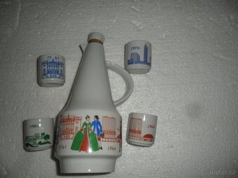 šampusky, lékárna sklo/keramika, Becher, souprava NDR,karafy - 9