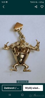 Zlatý přívěsek Looney toons Taz - 9