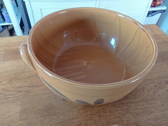 VELKÁ RUČNĚ MALOVANÁ KAMENINOVÁ ZADĚLÁVACÍ MÍSA FRANCIE - 9