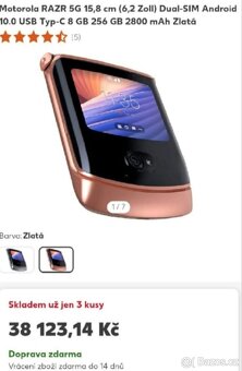 Motorola RAZR 256 gb Gold nepoužitý - 9