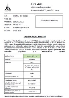 Pronájem městského bytu 2+kk (50,45 m²) – Louny, Husova 1071 - 9