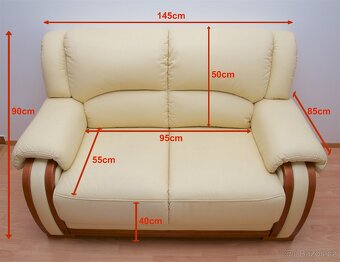 Kožená sedací souprava 3+2+1 nerozkládací - 9