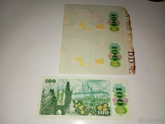 BANKOVKY 100 KČS 1989, VZÁCNÁ SÉRIE A ROZPRACOVANÝ TISK - 9