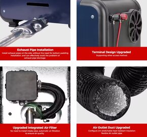 Naftové topení 5-8kW, 12/24/230V, auto start/stop, BT - 9