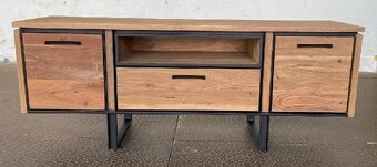 TV dřevěný stolek Tokyo – masiv, LED, 150 cm - 9