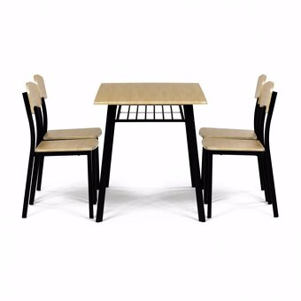 Jídelní set stul + 4 x židle dekor dub - 9