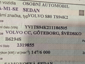 Volvo S80 2.9, 147kW, 6 válec, manuál, atmosféra 2002 - 9