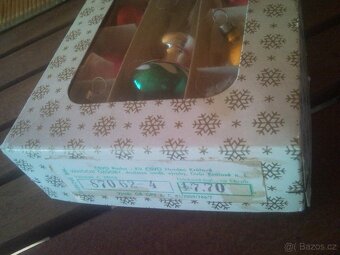 VÁNOČNÍ SKLENĚNÉ OZDOBY retro SADA SE ŠPICÍ - 9