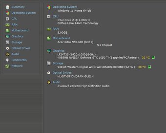 Acer Nitro 50-600,i5-8400,WIN 11,8GB RAM,HDD 1TB,Wi-Fi,GPU 4 - 9