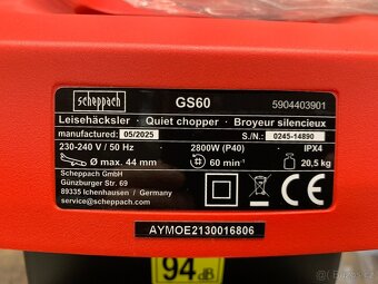 GS 60 - elektrický válcový drtič 2800 W s boxem - 9