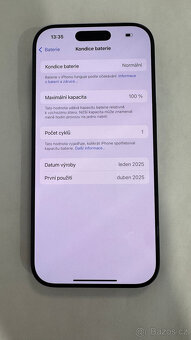 APPLE IPHONE 16 PRO 128 GB ČERNÝ,12 MĚS.ZÁRUKA,BATERIE 100% - 9