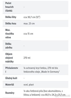 Aku řetězová pila Parkside - 9