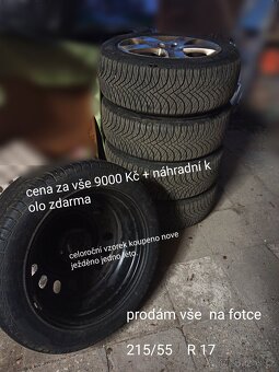 Prodám pneumatiky a disky 215/55 R17 - 9