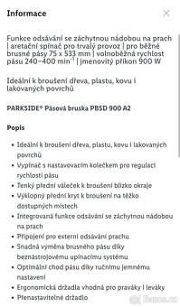 Elektrická pásová bruska Parkside - 9