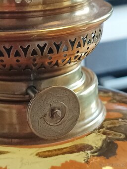 STAROŽITNÁ ART DECO PETROLEJOVÁ LAMPA GAUDARD, 20.–30. LÉTA - 9