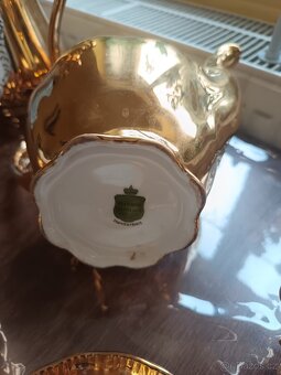 Porcelánový servis 24karátové zlato starožitnosti Bavorsko - 9