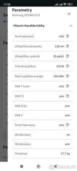 Smart TV Samsung 55"(140cm úhlopříčka) WiFi, dvb-t 2,4k - 9