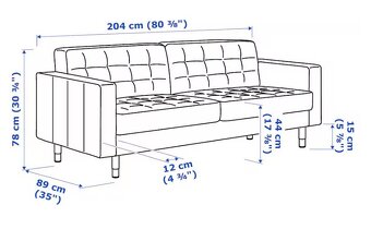 Landskrona IKEA gauč + podnožka - 9