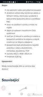 Bébé Jou Sada vaničky a stojanu Sense Edition - Pale Pink/Wh - 9