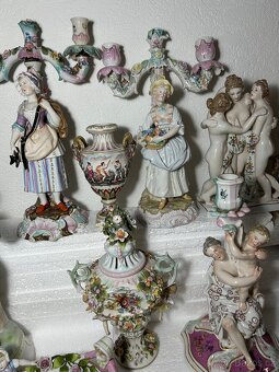 Meissen Dresden porcelanovy svietnik misa a dalsie - 9