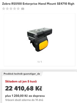 Zebra RS5100 Přenosná čtečka čárových kódů 1D/2D Led černá - 9