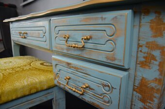 Dubový psací stůl s vintage patinou - 9