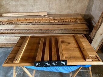 Masivní dubový jídelní stůl | 160×90×75 cm - 9