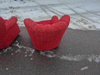 Krasny retro set gauc a kresla - 9
