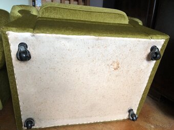 Retro pohovka + 2 křesla zelené - 9