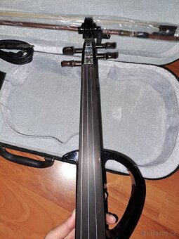 Elektrické "silent" housle 4/4, Paul Stanton, černá metalí - 9