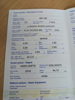 Motorový člun 4,5x1,9m, 60ps - 9