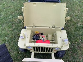 Dětský elektricky vojenský Jeep Willys 4x4 béžový - 9