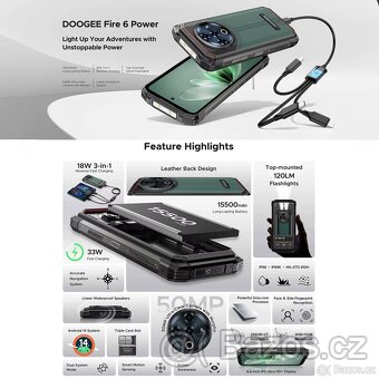 Nový extra odolný telefon Doogee Fire 6 Power. - 9