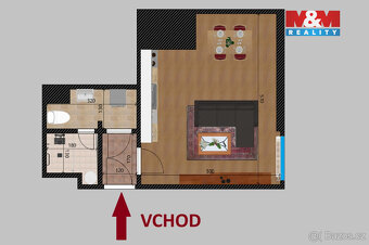 Pronájem bytu 1+kk, 37 m², Kutná Hora, ul. Trebišovská - 9