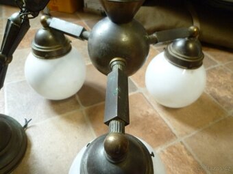 1920 starý mosazný lustr - 9