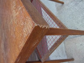 Dřevěný stolek s výpletem 60. léta - M. Navrátil - 9