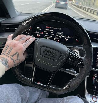 Kryt airbagu puzdro AUDI potiahnutý kožou a čiernym logom - 9