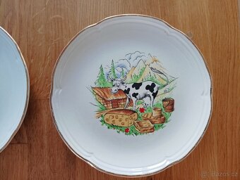 VINTAGE SÝROVÉ TALÍŘE MOULIN DES LOUPS, ORCHIES - 9